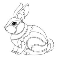 mignon petit lapin coloriage modèle illustration vectorielle vecteur