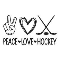 amour de la paix et sublimation de vecteur de hockey pour l'oreiller de tasse d'autocollant de t-shirt