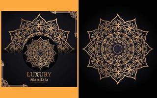 ce sont le fond de conception de mandala ornemental de luxe en couleur or vecteur