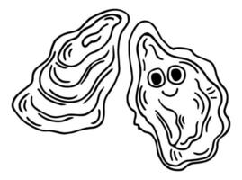 huître. icône de contour. Fruit de mer. conception graphique vectorielle sur fond blanc. vecteur