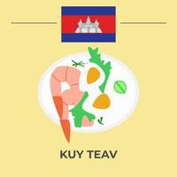 conception de nourriture kuy teav cambodge vecteur