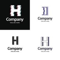 lettre h grand logo pack design création de logos modernes créatifs pour votre entreprise vecteur