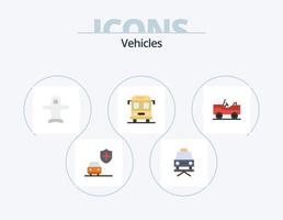pack d'icônes plates de véhicules 5 conception d'icônes. . van. le transport. véhicule. le transport vecteur