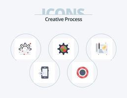 processus créatif icône plate pack 5 conception d'icônes. . équipement. vecteur
