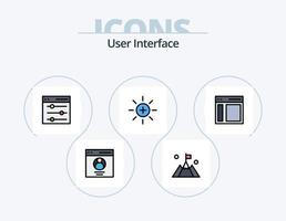 pack d'icônes remplies de ligne d'interface utilisateur 5 conception d'icônes. Montagne. drapeau. interface. utilisateur. interface vecteur