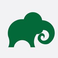 création de logo d'éléphant vert cool vecteur