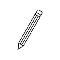 icône de crayon dans la conception de style de ligne isolée sur fond blanc. trait modifiable. vecteur