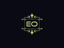 image minimale du logo eo, création d'icône vectorielle de lettre de logo de luxe carré eo vecteur