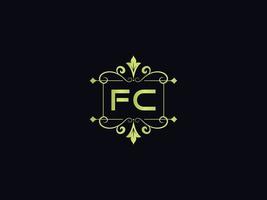 lettre de logo fc moderne, modèle de logo de luxe fc coloré vecteur