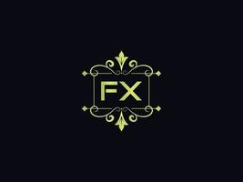 lettre de logo fx moderne, modèle de logo de luxe fx coloré vecteur