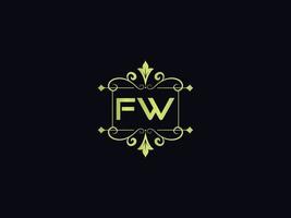 lettre de logo fw moderne, modèle de logo de luxe fw coloré vecteur