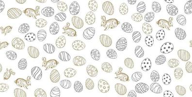 doodle oeufs décoratifs et éléments pour pâques. vecteur