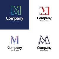 lettre m grand logo pack design création de logos modernes créatifs pour votre entreprise vecteur