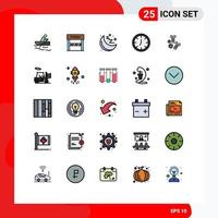 pack d'icônes vectorielles stock de 25 signes et symboles de ligne pour outils écrou gym boulon intérieur éléments de conception vectoriels modifiables vecteur