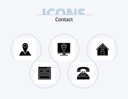 contact glyph icon pack 5 icon design. informations. prendre contact. Nous contacter. adresse. carte vecteur