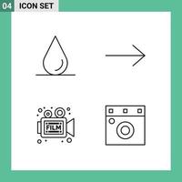 ensemble de 4 symboles d'icônes d'interface utilisateur modernes signes pour meubles de chute droite armoire vidéo éléments de conception vectoriels modifiables vecteur