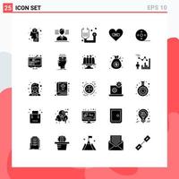 25 icônes créatives signes et symboles modernes de l'album amour fitness coeur blessé éléments de conception vectoriels modifiables vecteur