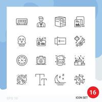 16 contours vectoriels thématiques et symboles modifiables de documents de questionnaire ajoutent des données ainsi que des éléments de conception vectoriels modifiables vecteur