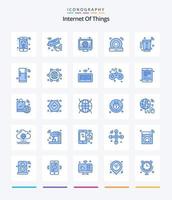 Internet créatif des objets 25 pack d'icônes bleues telles que mélangeur. Wifi. Wifi. DVD. monde vecteur