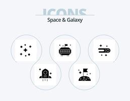 pack d'icônes de glyphe espace et galaxie 5 conception d'icônes. . . étoiles. espace. astronomie vecteur