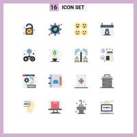 ensemble de 16 symboles d'icônes d'interface utilisateur modernes signes pour le calendrier de dîner de marque de vacances gratuit pack modifiable d'éléments de conception de vecteur créatif