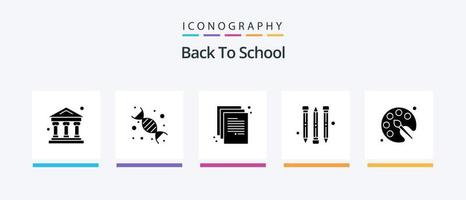 pack d'icônes de glyphe 5 de retour à l'école, y compris l'éducation. Couleur. retour à l'école. retour à l'école. crayon. conception d'icônes créatives vecteur