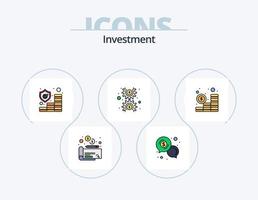 pack d'icônes remplies de ligne d'investissement 5 conception d'icônes. référencement. investissement. magnétique. investissement. Développement des affaires vecteur