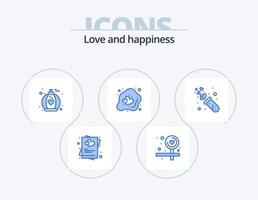 pack d'icônes bleues d'amour 5 conception d'icônes. laboratoire. l'amour. fragrance. cœur. Pâques vecteur