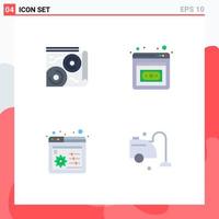 ensemble de 4 symboles d'icônes d'interface utilisateur modernes signes pour les paramètres de carte voyage investissement nettoyeur éléments de conception vectoriels modifiables vecteur