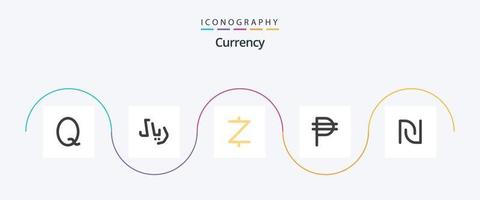 pack d'icônes plat 5 de devise comprenant. Israël. crypto-monnaie. devise. peso vecteur