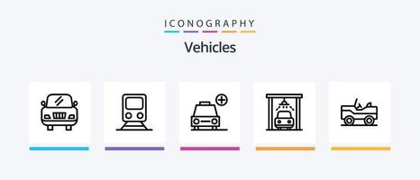 pack d'icônes de la ligne 5 de véhicules, y compris les véhicules. décollage. auto. avion. l'amour. conception d'icônes créatives vecteur
