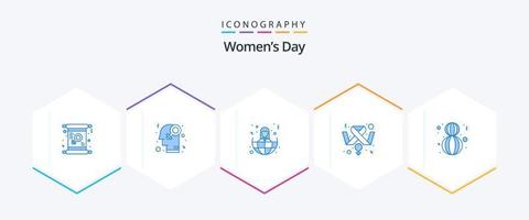 pack d'icônes bleues pour la journée des femmes 25, y compris. féminin. homosexualité. cancer du sein. monde vecteur