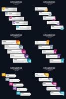 vecteur 6 infographie pack présentation modèle de diapositive 5 étapes cycle diagrammes et chronologies