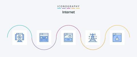 pack d'icônes Internet bleu 5, y compris la sécurité. la tour. l'Internet. La technologie. réseau vecteur