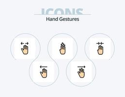 ligne de gestes de la main rempli pack d'icônes 5 conception d'icônes. main. en haut. gestes. curseur de la main. toucher vecteur