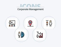 pack d'icônes remplies de ligne de gestion d'entreprise 5 conception d'icônes. pensée. Entreprise. la personne. organisme. leadership vecteur