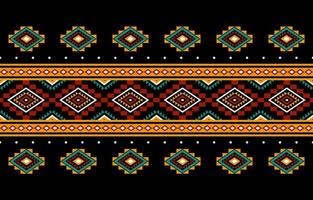 motif traditionnel géométrique ethnique oriental harmonieux pour le fond, tapis, papier peint, vêtements, emballage, batik, tissu, image vectorielle, illustration, style de broderie. vecteur