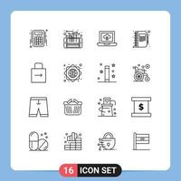 pack de 16 symboles universels de carnet de flèches livre de copie intelligent éléments de conception vectoriels modifiables vecteur