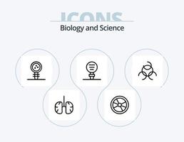 pack d'icônes de ligne de biologie 5 conception d'icônes. molécule. la biologie. la science. atome. énergie vecteur