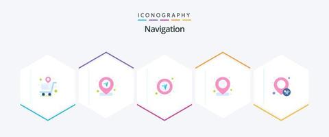 navigation 25 pack d'icônes plates comprenant un restaurant. dentiste. GPS. emplacement dentaire. la navigation vecteur