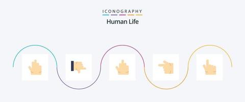 pack d'icônes humain plat 5 comprenant. main. tape m'en cinq. index. la gauche vecteur