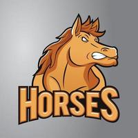 logo mascotte tête de cheval vecteur