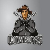 logo de la mascotte des cow-boys vecteur