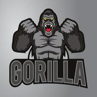 logo de gorille en colère vecteur