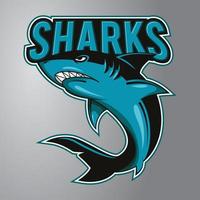 logo de mascotte de requin vecteur