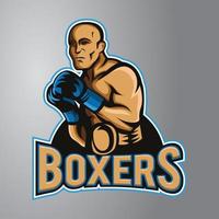 logo mascotte boxeur vecteur