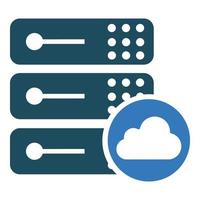 cloud, base de données, icône hôte vecteur