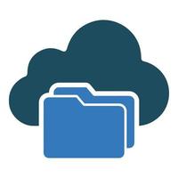 icône cloud, dossier, partage vecteur