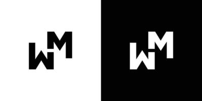 création de logo initiales wm lettre moderne et forte vecteur