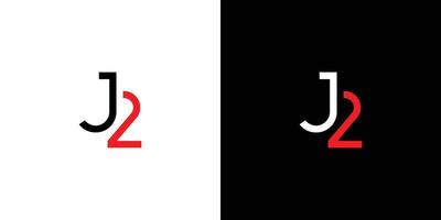 création de logo lettre j2 unique et moderne 4 vecteur